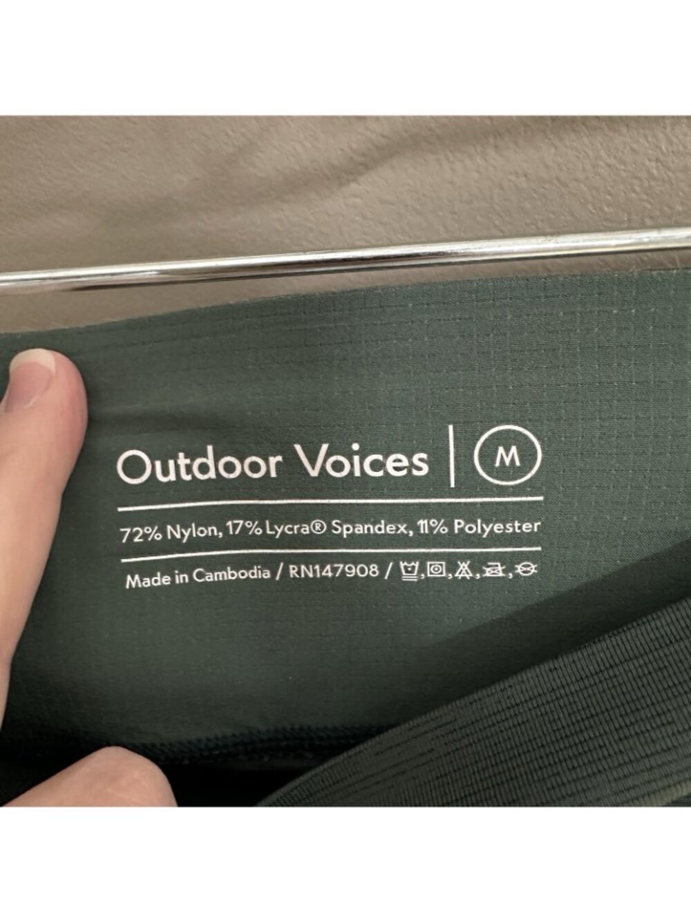 OUTDOOR VOICES 1.5 bloomer shorts green MEDIUM activewear running biker gym - Picture 6 of 6